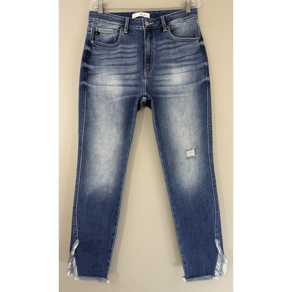 KanCan Geneva High Rise Jeans Women's‎ 13/30 Split Fray Hem Stretch Denim